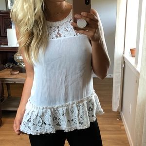 white lace tank top